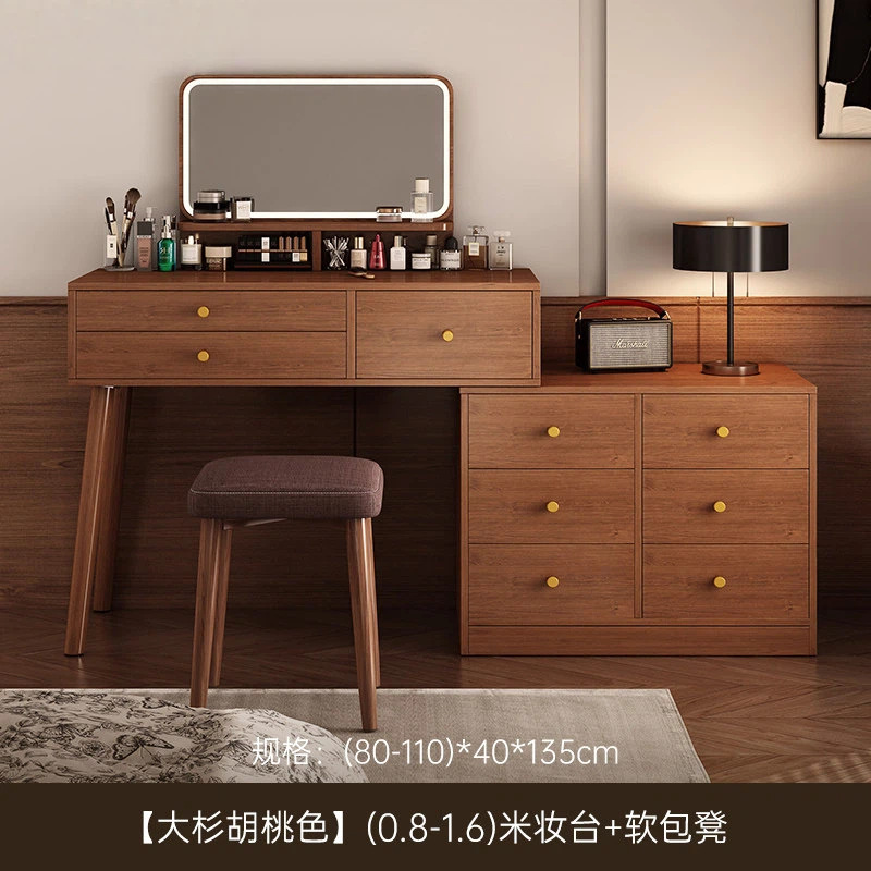 Tocador pequeño apartamento dormitorio simple moderno almacenamiento integrado mesa de maquillaje simple estilo de registro mesa de maquillaje de noche