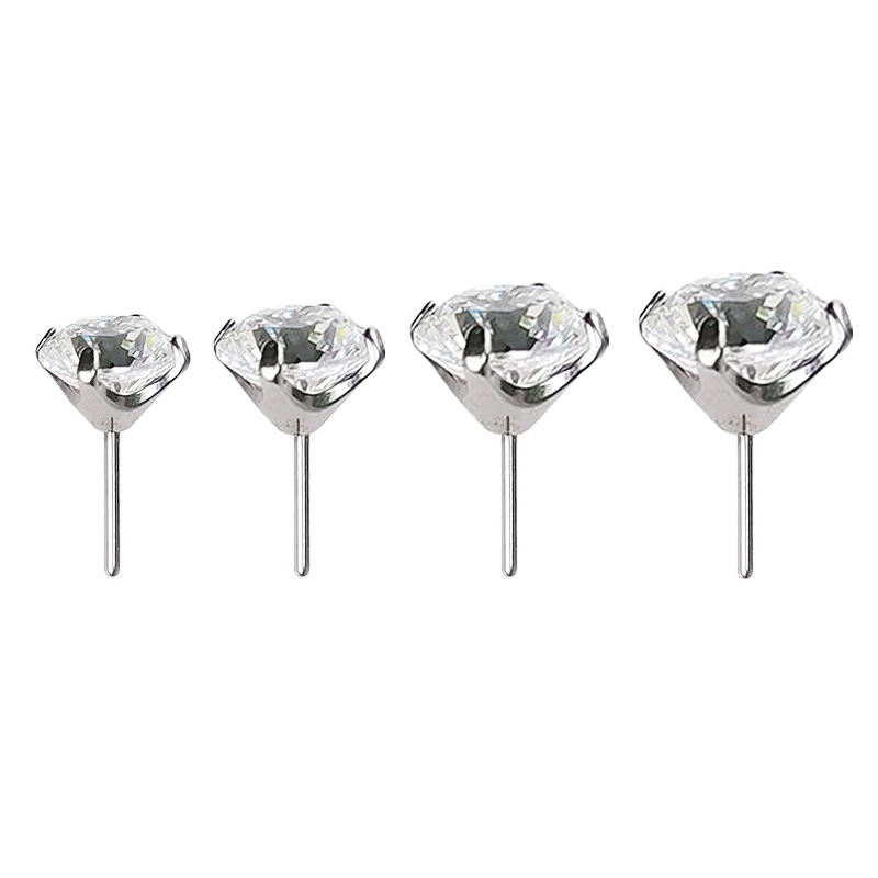 Silver pointed spike labret stud material detail