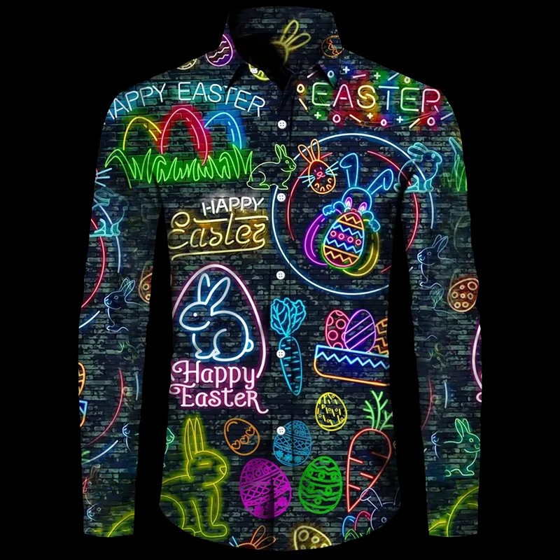 2026 New Men's Spring and Autumn Daily Commute Stylish Pattern Print Long-Sleeve Turn-Down Collar Versatile Shirt 2026 New Men's Spring and Autumn Daily Commute Stylish Pattern Print Long-Sleeve Turn-Down Collar Versatile Shirt