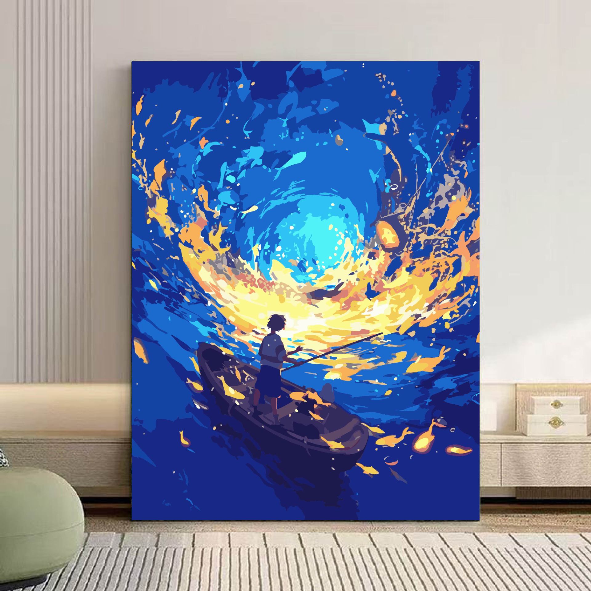 Mar de estrellas pinturas al óleo digitales di relleno pintura al óleo dibujos animados abstracto sentido avanzado descompresión pintura a mano color rico