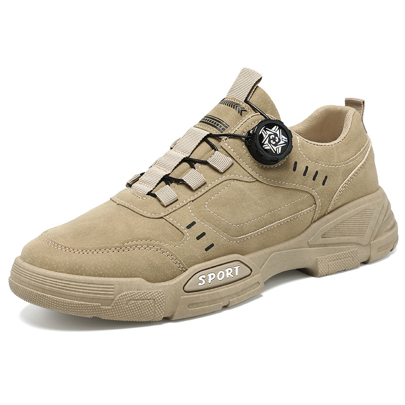 Zapatos de hombre 2025 nuevas botas Martin de primavera para hombre anti-deslizante, impermeable y resistente al desgaste, botas de trabajo de alto bajo, botas cortas