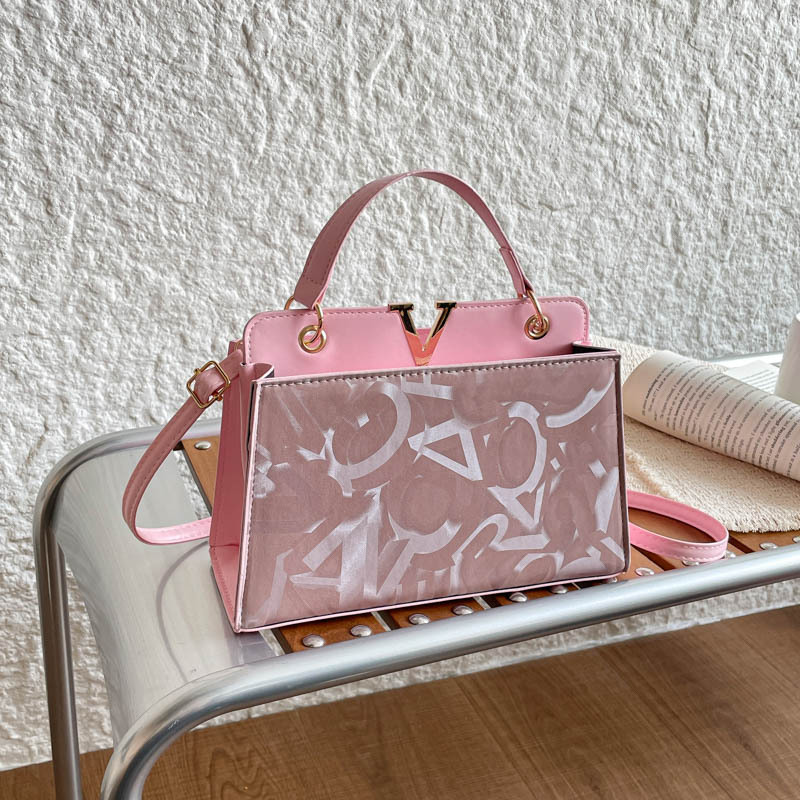 Bolso Cuadrado Bandolera con Estampado de Letras de PU para Uso Diario