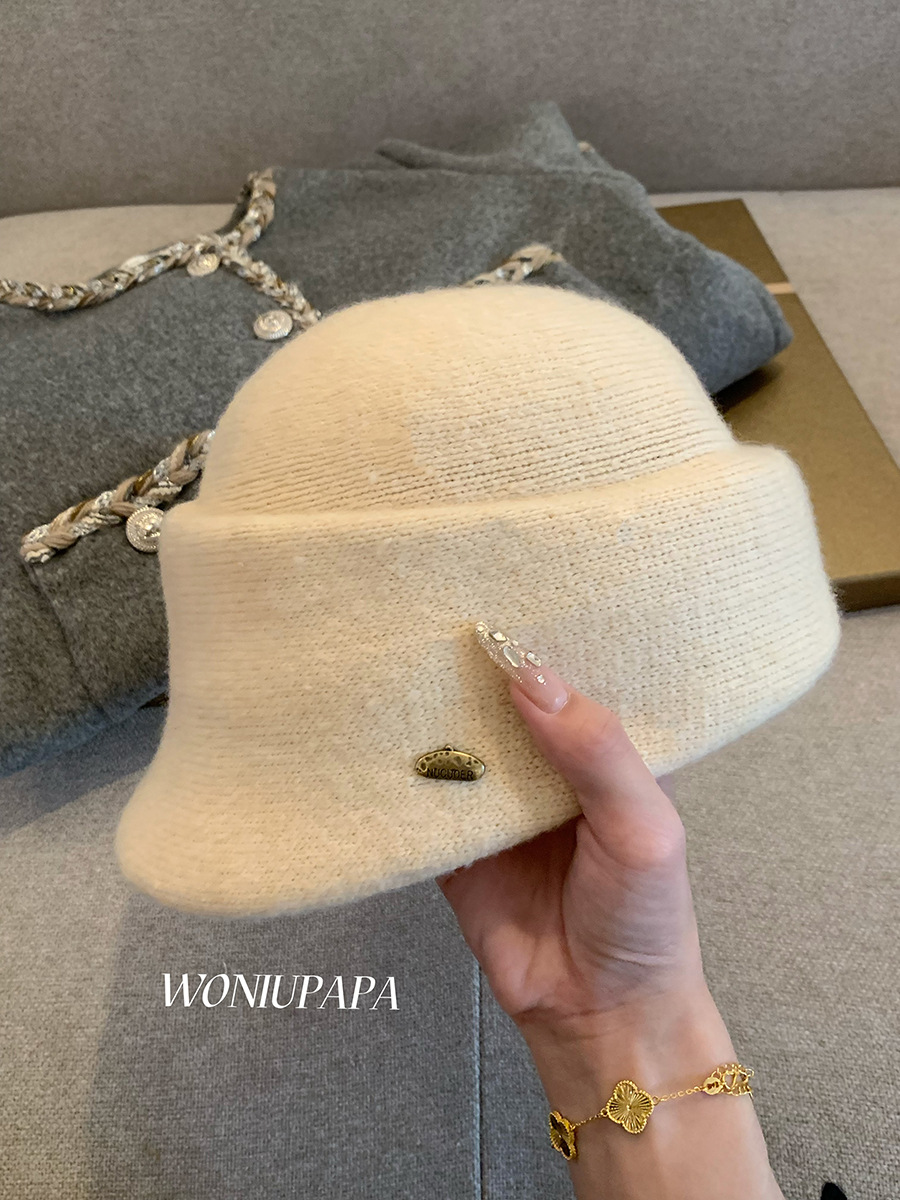 Gran Bretaña estilo extranjero gorra de lana de oro gorra de caballo retro versátil cara pequeña moda temperamento sombrero para mujeres otoño invierno