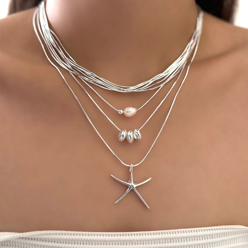 海星多层项链批发欧美跨境酷饰品女百搭复古小众necklace颈链配饰|undefined