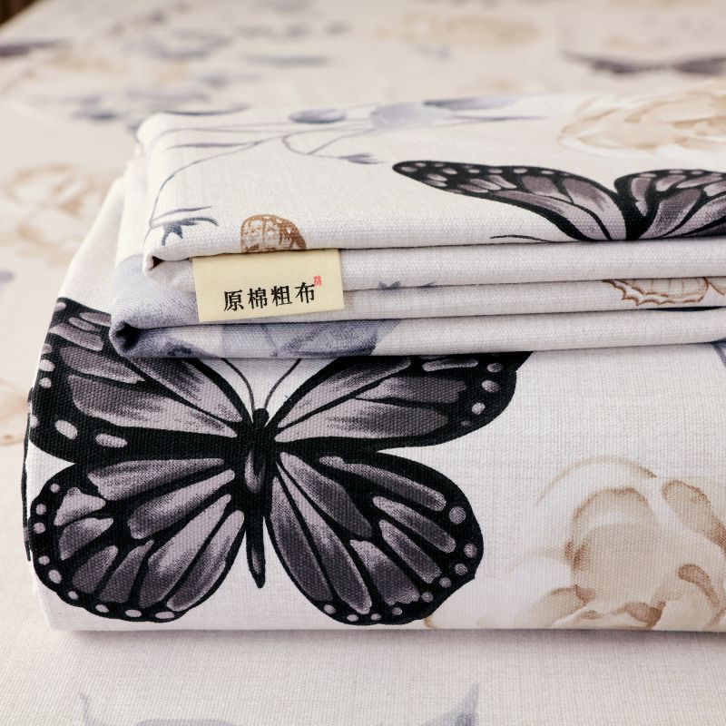 Sábana de tela gruesa vieja de algodón puro pieza individual 100 algodón engrosamiento lino dormitorio pieza individual traje de tres piezas Four Seasons Universal New