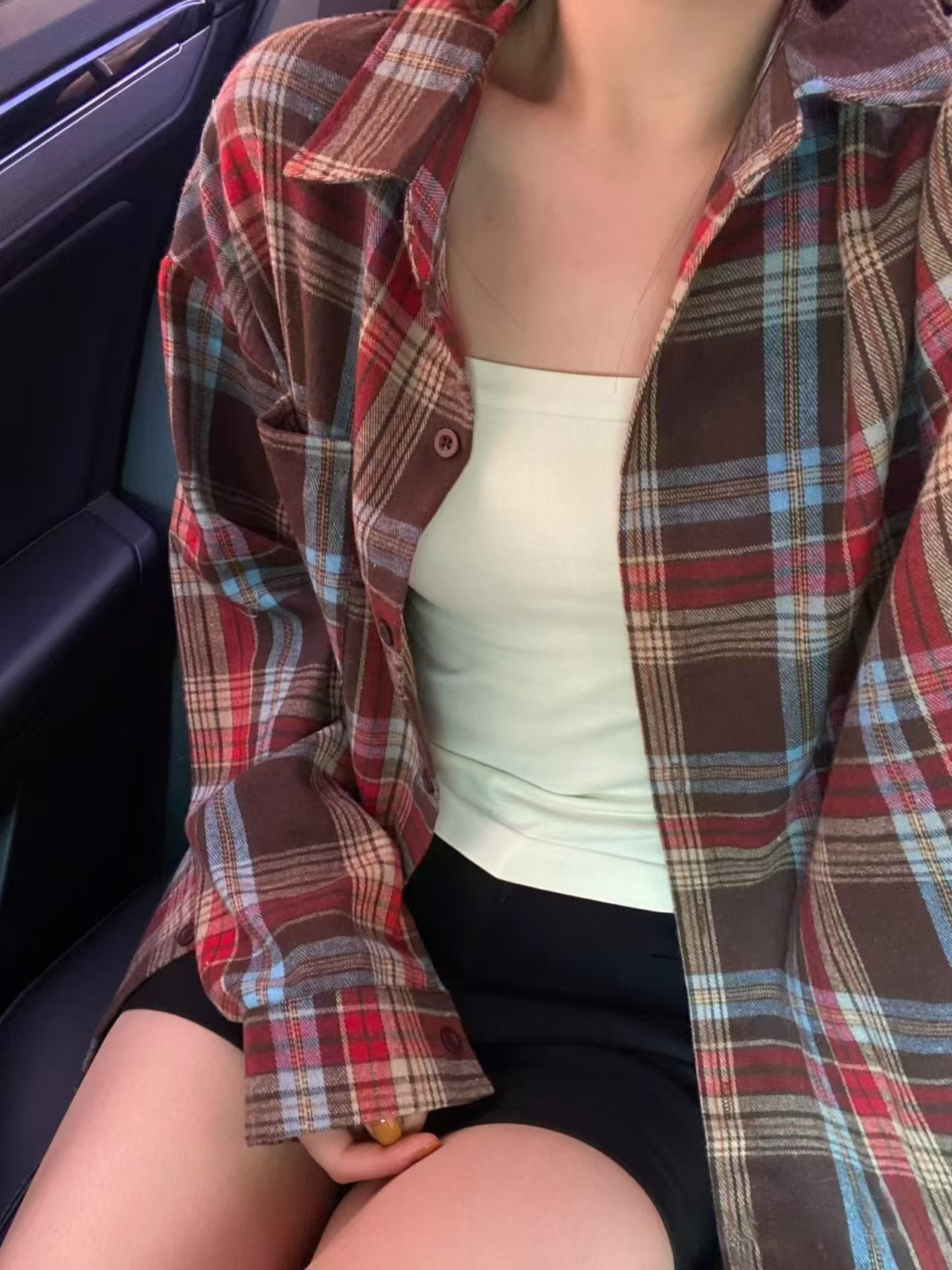 홍콩 스타일의 붉은 격자 무늬