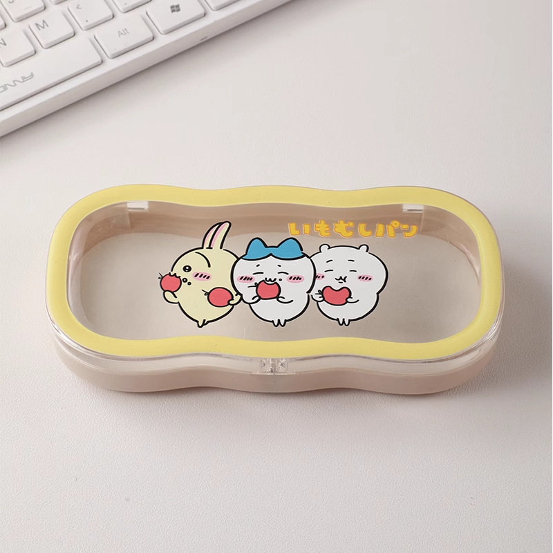 Caja de gafas transparentes de borde de la nube, alta sensación de almacenamiento portátil, niños, niños, niños, estudiantes, lindos, caja de gafas al por mayor