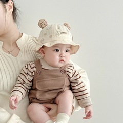 ベビー帽子春秋かわいいベアー小月齢盆帽日よけ日焼け止め夏薄手男女赤ちゃん漁師帽