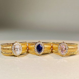 ˮؐͬ���ָŮɳ������н�ָ�18K�S��ɫ��ָ�ֹ����z�{��ʯ��