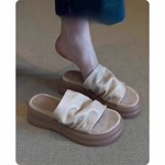 羊皮版~增高厚底拖鞋女夏外穿2025新款时尚高级感绝美配裙子凉鞋