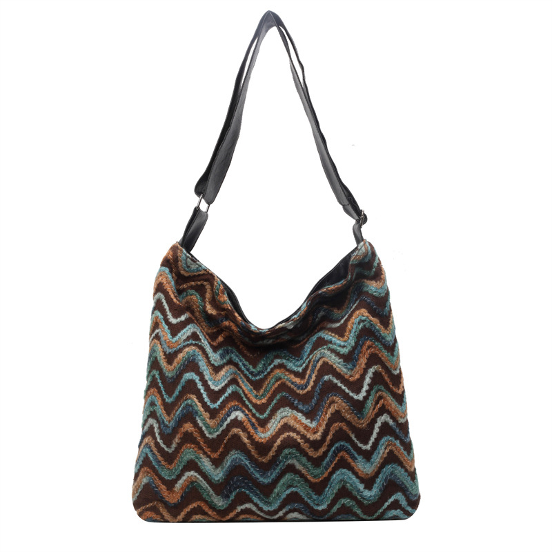 Venta al por mayor transfronteriza 2024 nuevo bandolera de viajero de gran capacidad moda contraste color estudiante clase tote bandolera