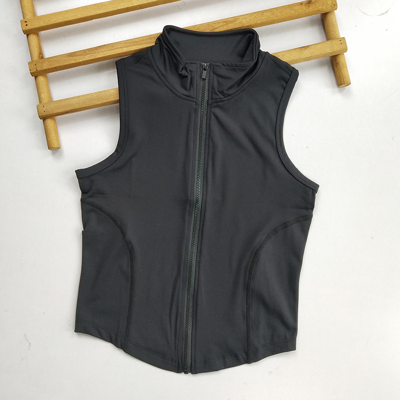 ジッパーベスト トレーニング スポーツベスト 新作 アウター ジム ランニング ヨガウェア トップス ノースリーブ Tシャツ 速乾|undefined