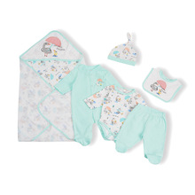 厂家批发新款新生儿婴儿网袋6件套 春夏季儿童宝宝纯棉衣服饰套装