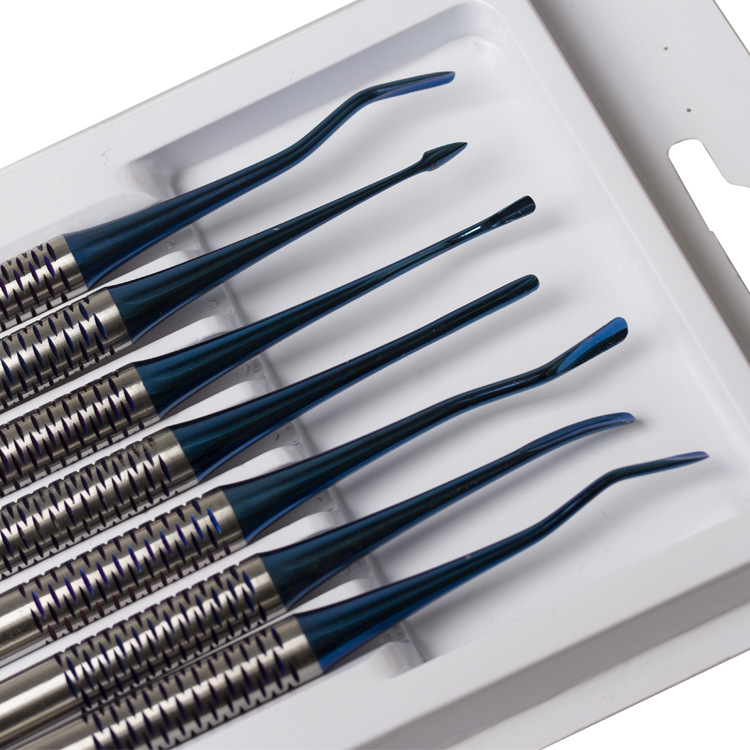 Juego de 7 piezas de herramientas de extracción dental mínimamente invasivas de acero de aleación de titanio para comercio electrónico transfronterizo, separador dental, herramienta de extracción