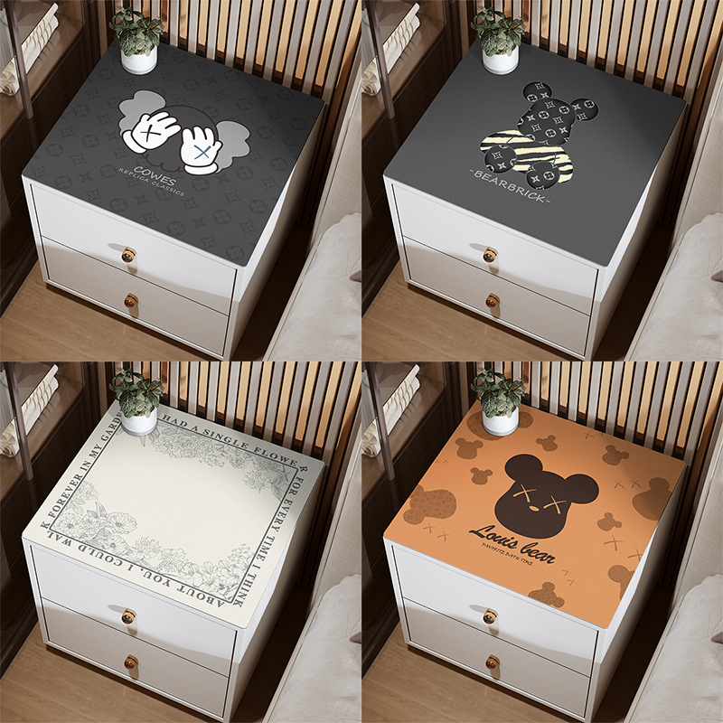 Mesita de noche estera impermeable anti-escaldado antideslizante estera de mesa lavadora Individual Doble Abierto simple cubierta de tela toalla dormitorio estera de la cubierta de polvo