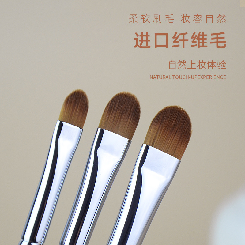 Cepillo corrector Cepillo de base en forma de lengua con mango de madera pequeño Cepillo de sombra de ojos de punta plana Cepillo corrector sin costuras Cangzhou Pincel de maquillaje