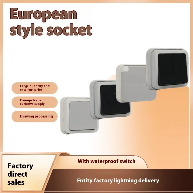 86 European -style socket wall power socket home minimalist wall switch socket European waterproof switch socket