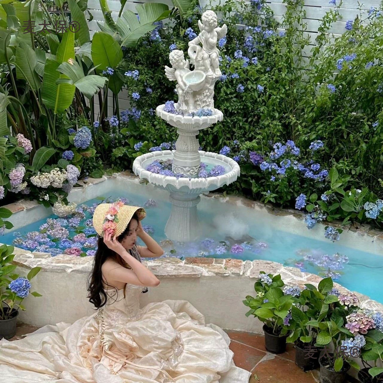 Французский фонтан, большой струящейся воды в европейском стиле, скульптура для гостиной, уличный каменный резервуар, пруд для рыбы, двор, водный пейзаж, украшение для сада Metabo