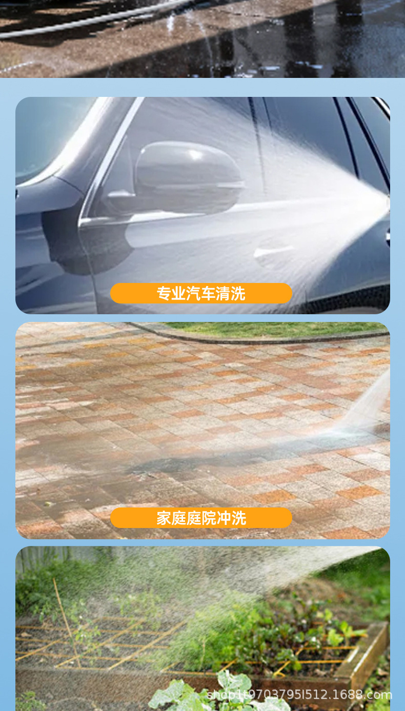 Wireless Car Washing Machine, Household High-Pressure Water Gun, Powerful Lithium Battery, Powerful Charging Booster Car Washer