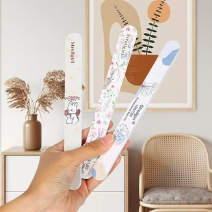 New nail printing nail file character facial abstract flower file nail rubbing strip double-sided polishing file two-yuan store goods