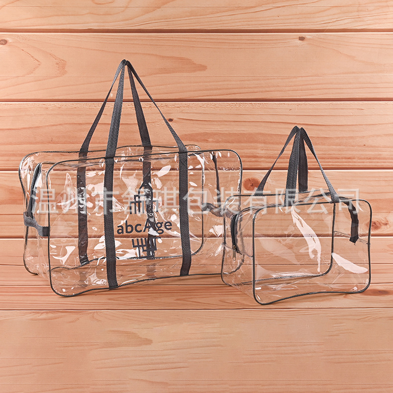 批发大透明pvc手提袋礼品果冻包超市塑料购物pvc手提袋加印logo