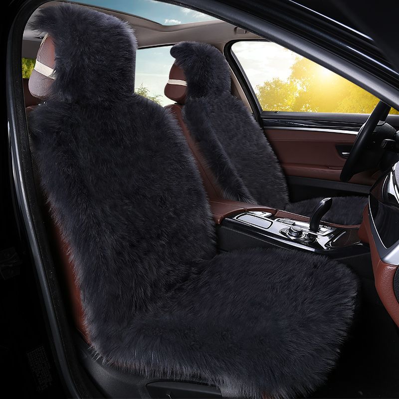 Cross-border imitation wool car seat cushion autumn and winter front row single seat plush single-piece cushion seat cover supplies factory