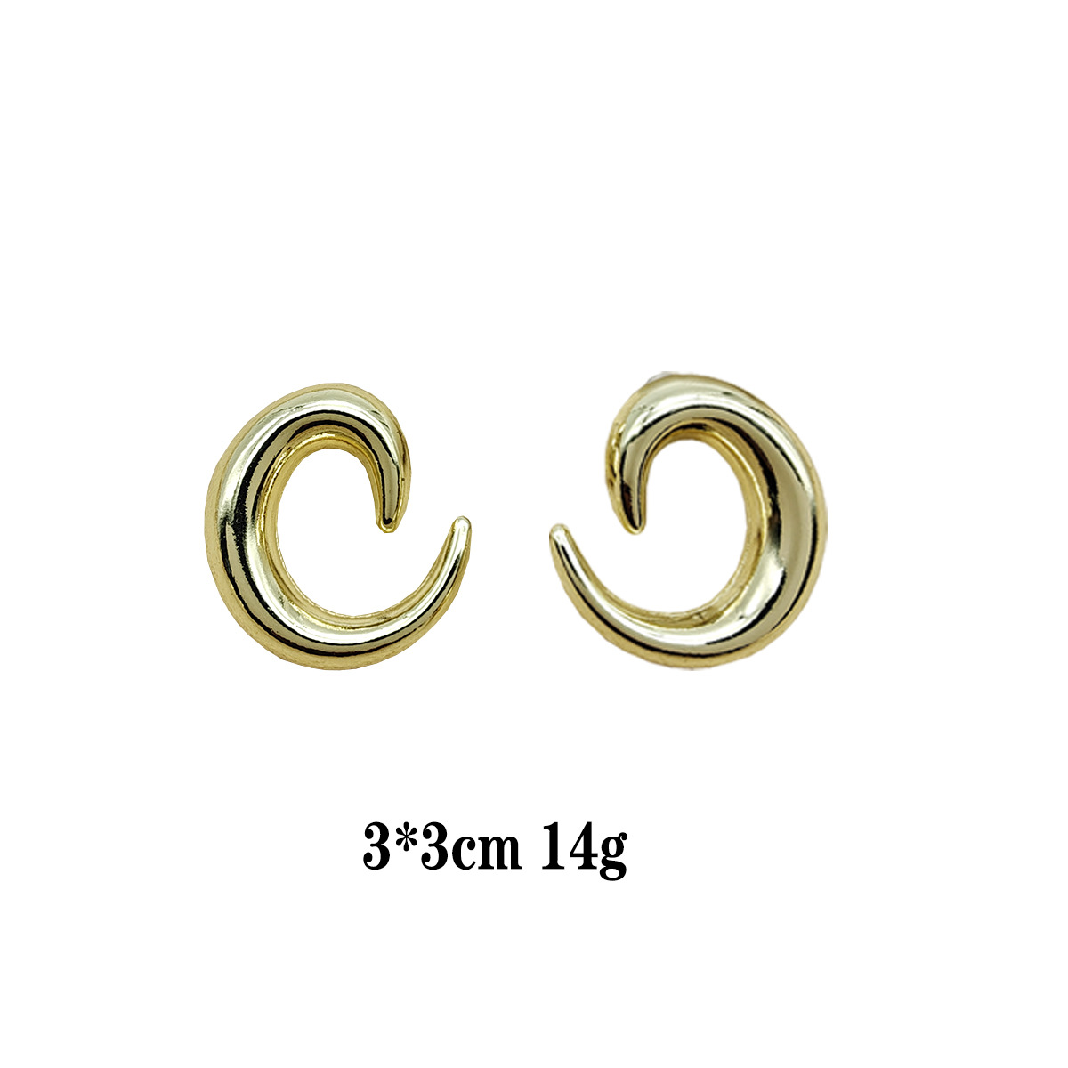 Pendientes de moda europeos y americanos Pendientes calientes Pendientes chapados en oro de lujo ligero Pendientes brillantes que no se desvanece Bola de oreja dorada transfronteriza image 22