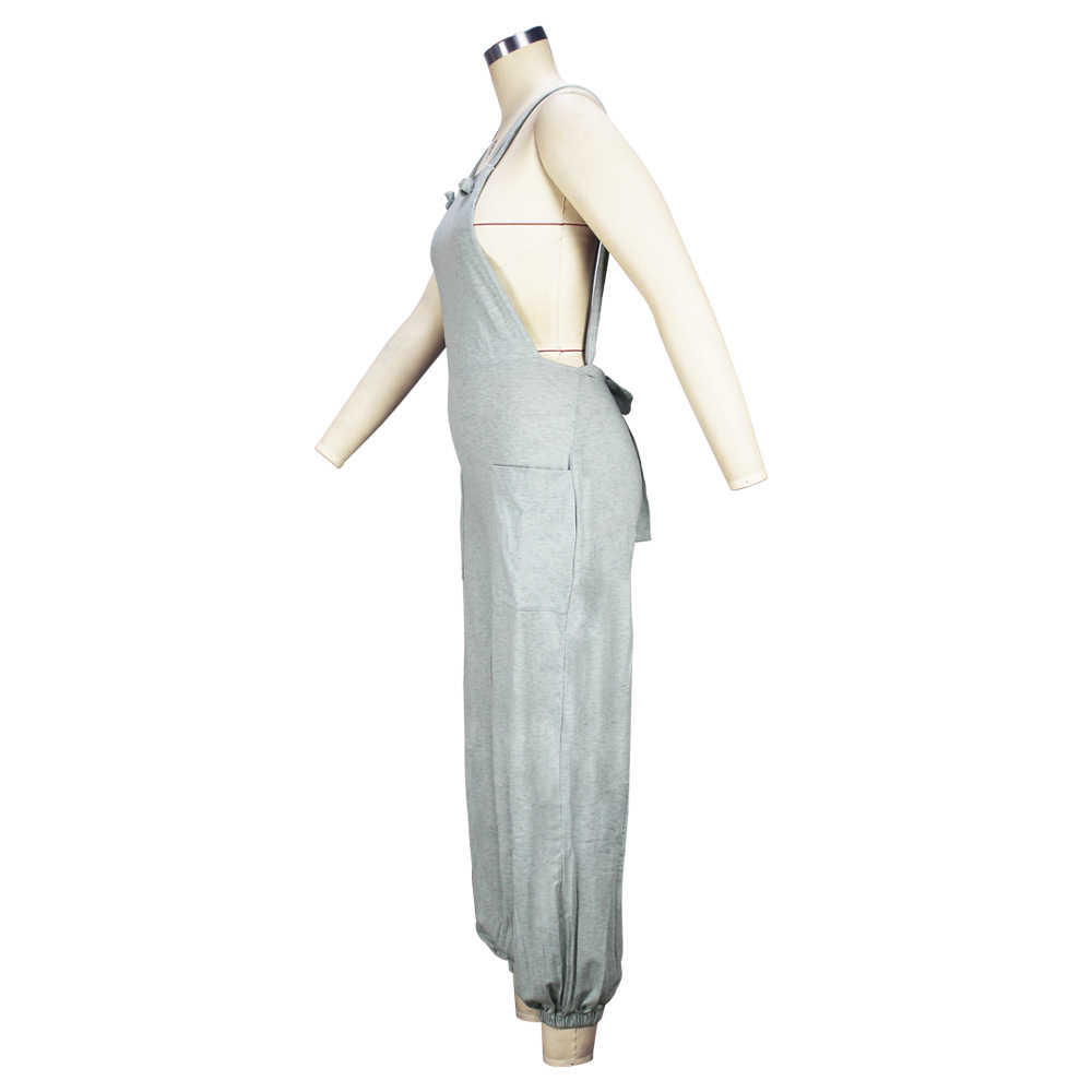 Lace up Sexy Women Clothing Solid Color Backless Trend