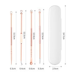 Meidao Stainless Steel Dark Spot Needle Kit with Blackhead and Acne Removal Set in Rose Gold, 4-Piece Set