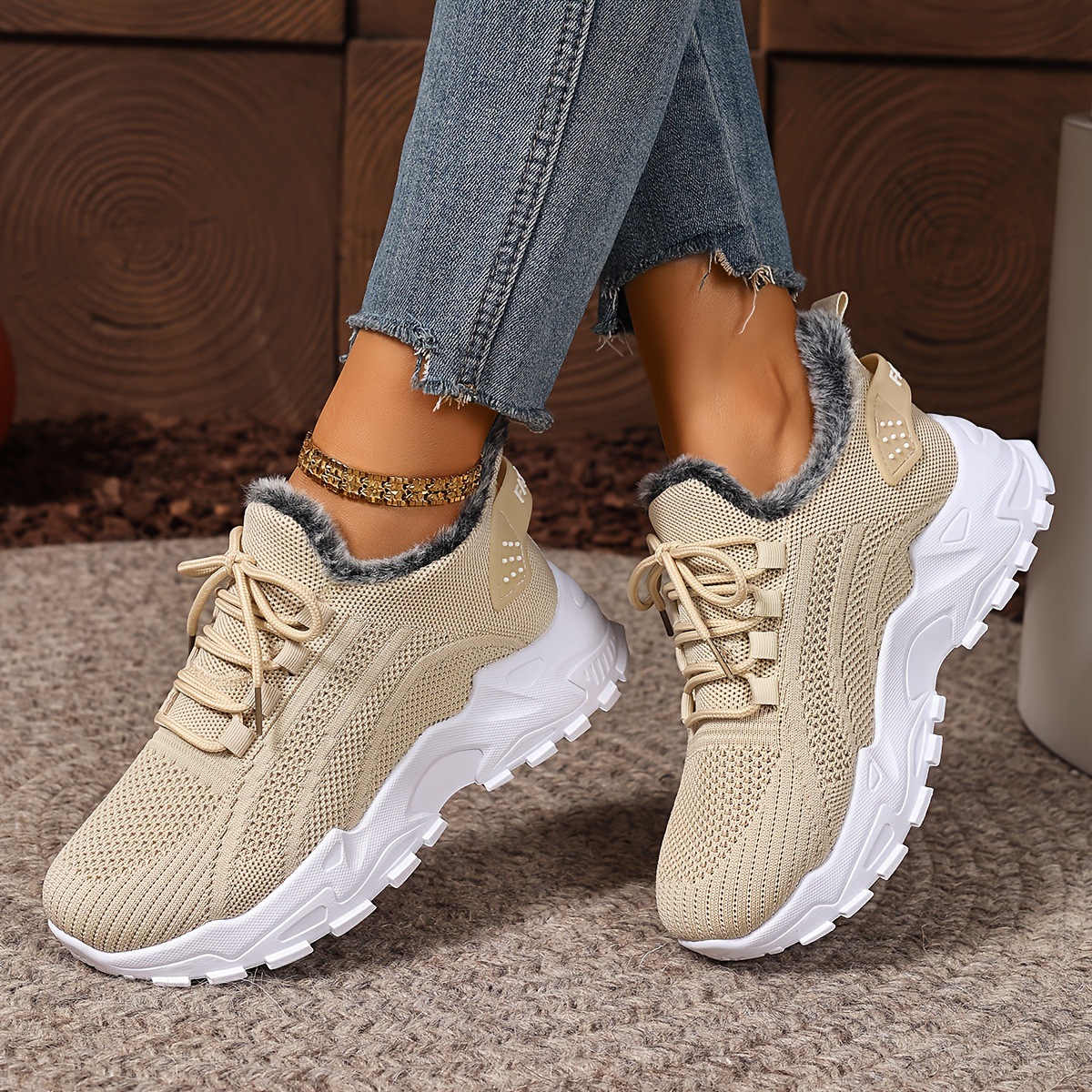Chaussures pour femmes en promotion, bottes de neige chaudes et épaisses en coton doublées de polaire, imperméables au froid, disponibles en grandes tailles._voghion.com