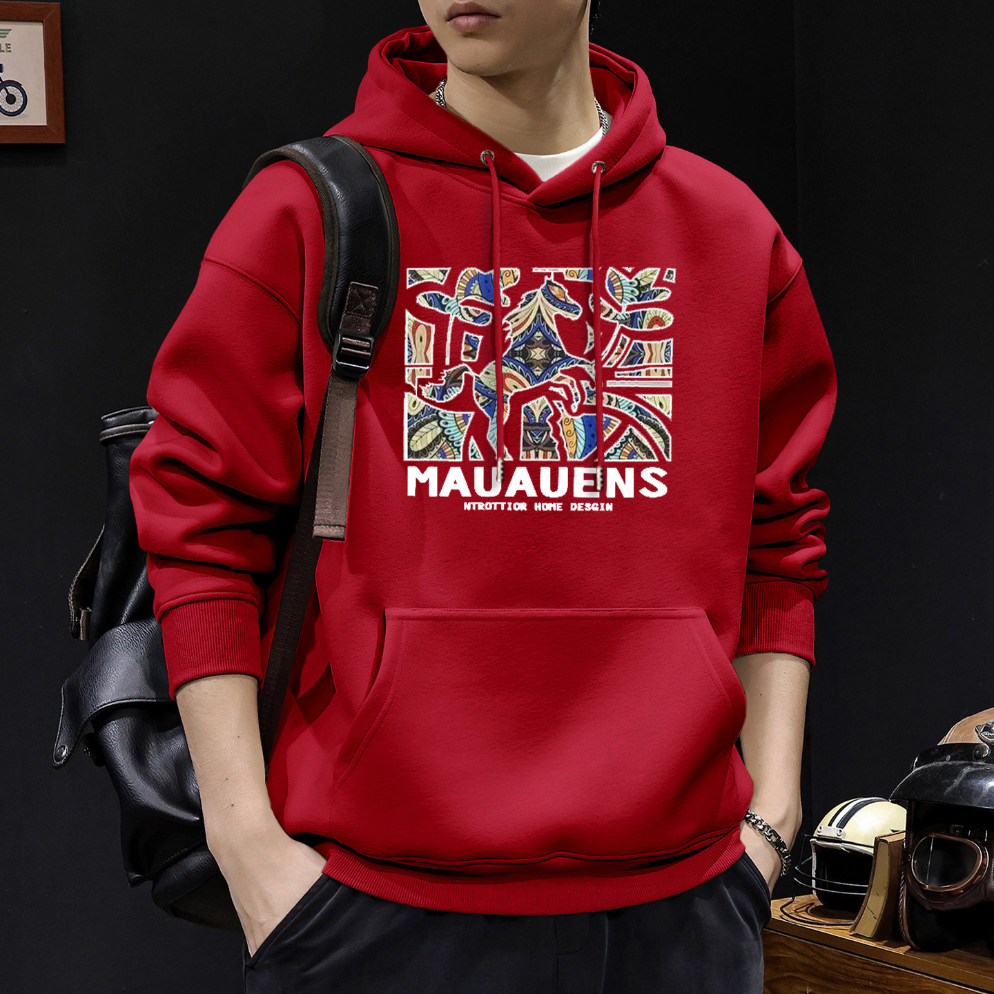 Gran chaqueta con capuz rojo regular - 2618