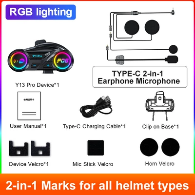 Motorcycle Helmet Headset Intercom Motorcycle Helmet Headset - 2-in-1-mark