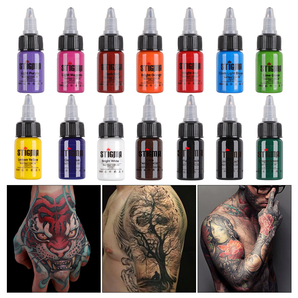Tinta de tatuaje de bordado de dragón| Tinta de tatuaje de color profesional con tinta de tatuaje segura para el cuerpo superior