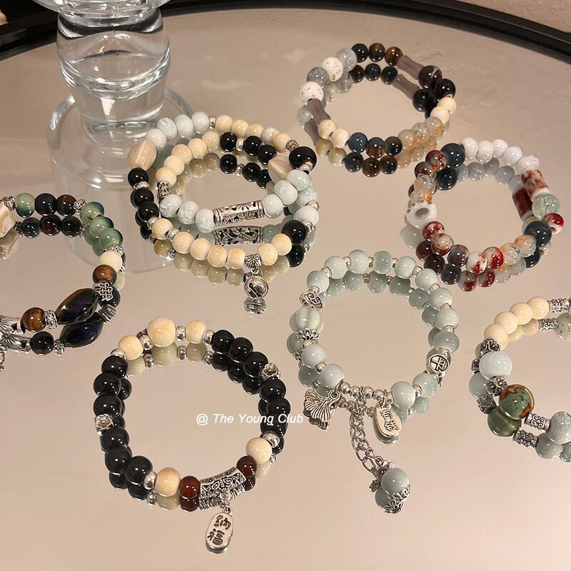 New Chinese-Style Ceramic Bracelet for Women 2024 New Couple Model Niche Exquisite High-Value Student Party Bracelet with National Style