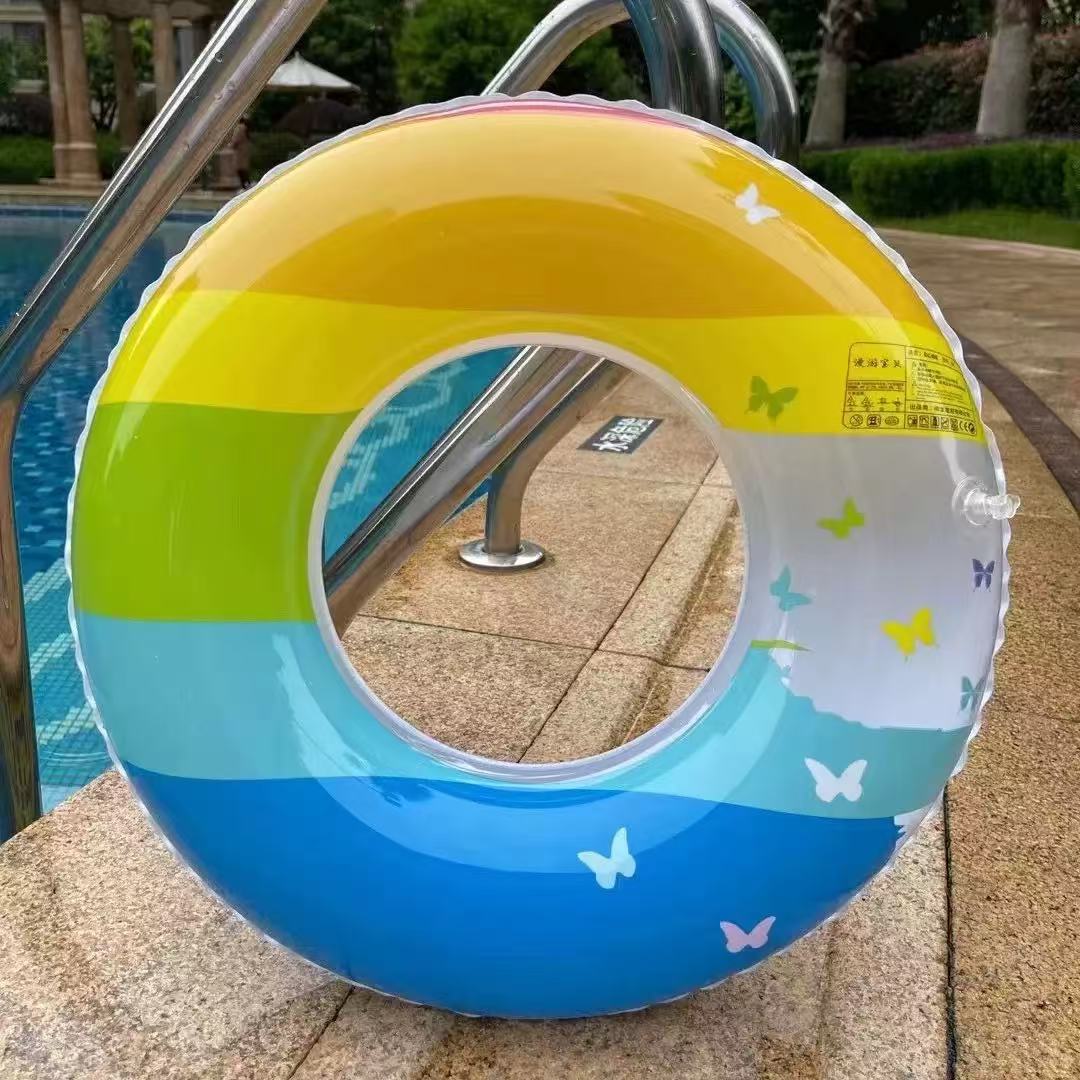 Nuevo anillo de natación para padres e hijos red retro doble bolsa de aire bajo la axila verde engrosado anillo flotante inflable al aire libre