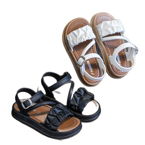 Children's princess shoes New summer anti-slip soft sole women's middle school children's shoes Velcro small children's shoes baby beach sandals