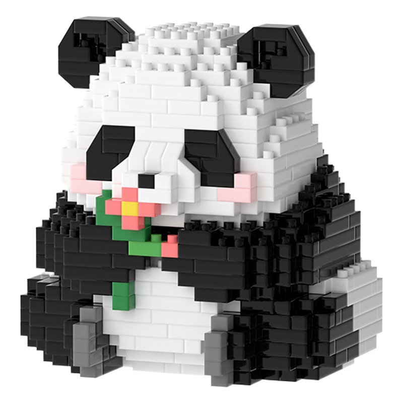 Compatible con Lego National Treasure Giant Panda Flower Flower Menglan Doll Rompecabezas Bloques de construcción Regalos Juguetes Adornos al por mayor