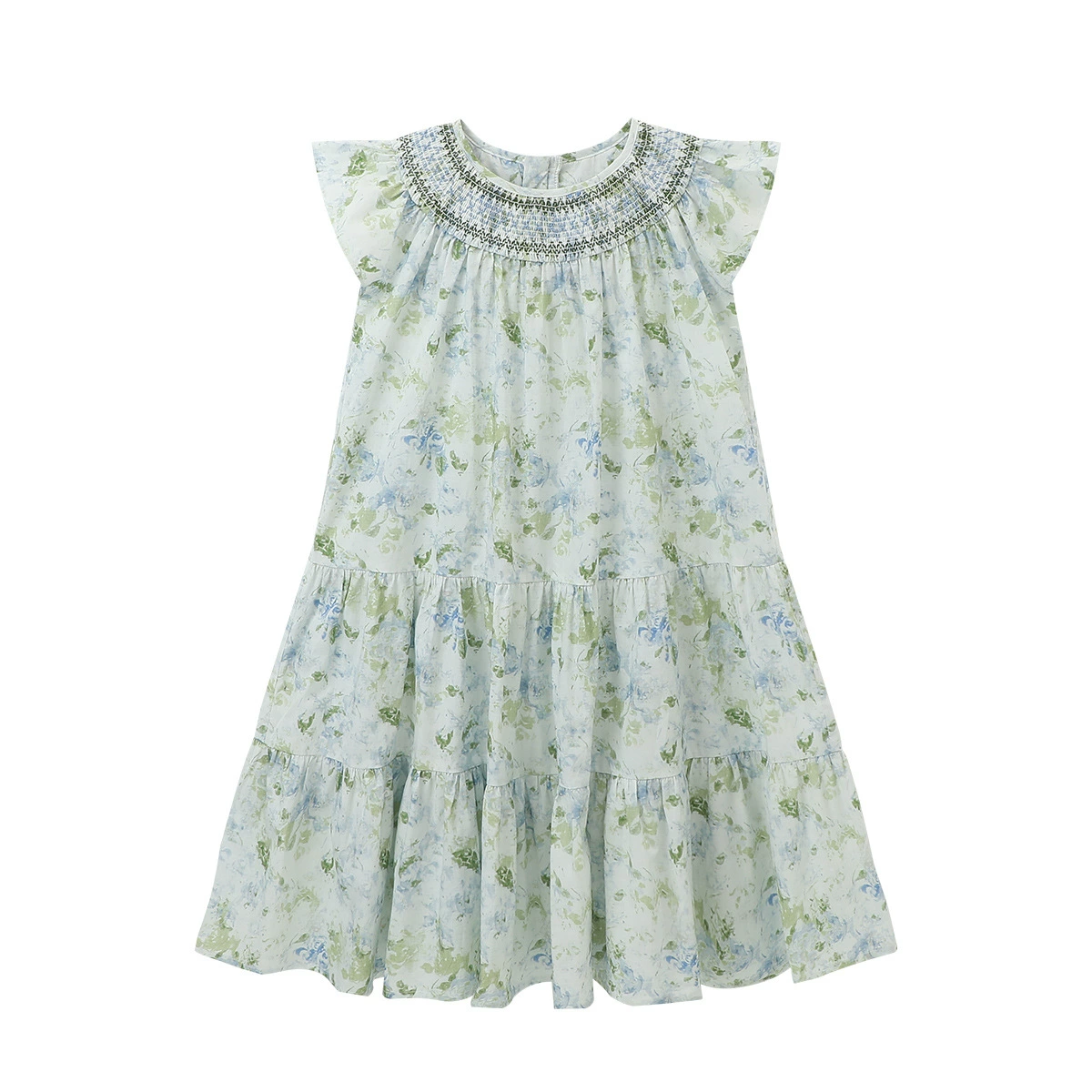布丁哈鲁 Summer summer clothes, children's long skirt, cotton dress, flowered