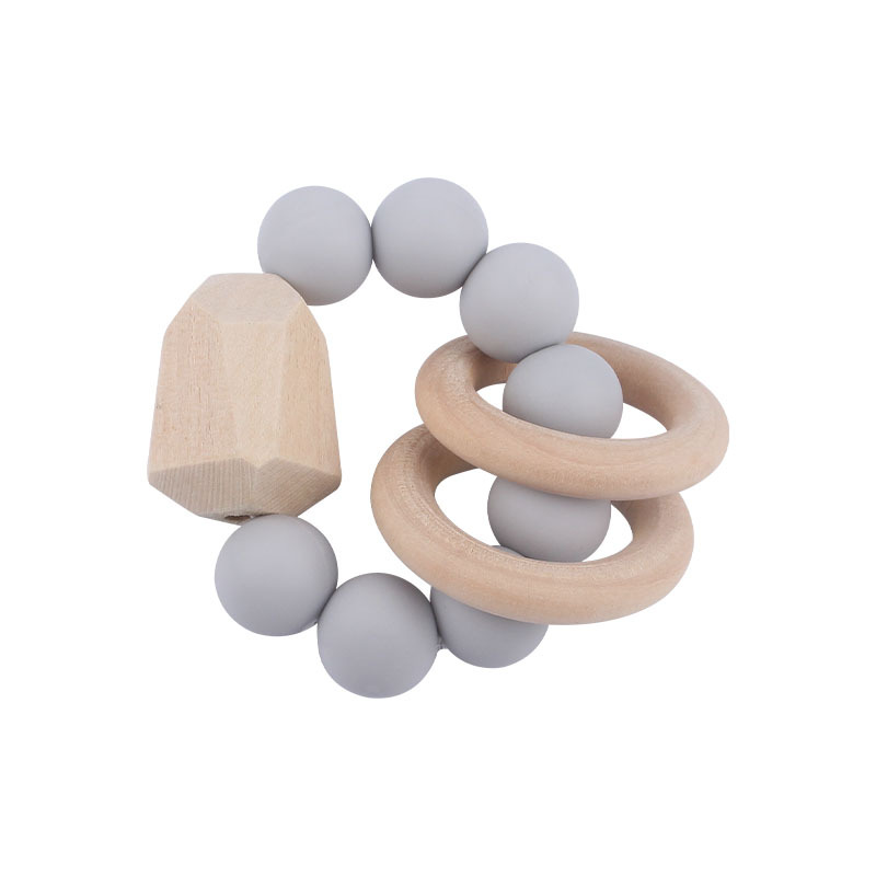 Productos para bebés mordedor de silicona nuevo bebé dientes juguetes de madera DIY mordedor Amazon AliExpress