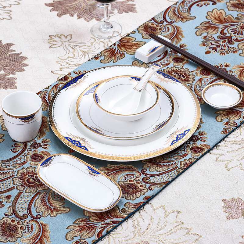 (Wholesale), tableware for hotel, golden set for commercial use, soup bowl, European style