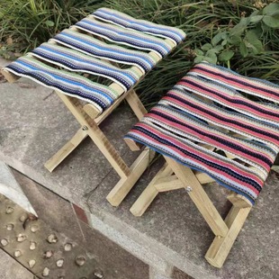 Folding Stool, Acacia Wood Stool, Household Outdoor Folding Stool, Easy to Carry, Fishing Gear Store, Military Training, Lightweight Stool