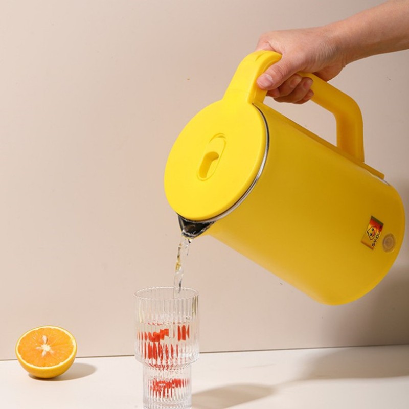 变色电热水壶黄色托玛琳养生壶家用大容量净化节能温变节能净水壶