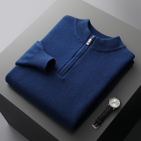 Woolen sweater with zipper