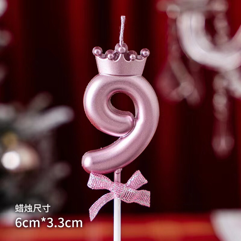 网红彩色皇冠蝴蝶结数字蜡烛生日蛋糕装饰插件周岁派对烘焙装扮|undefined