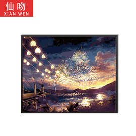 工厂家批发diy跨境外贸风景烟火季节画客厅卧室挂画 厂家直销