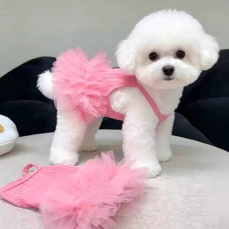 Cross-border Summer Pet Vest, Cool Breezy The Summer, Fluffy Gauze Dog And Cat Suspender Dress, For Small Dogs Like_voghion.com