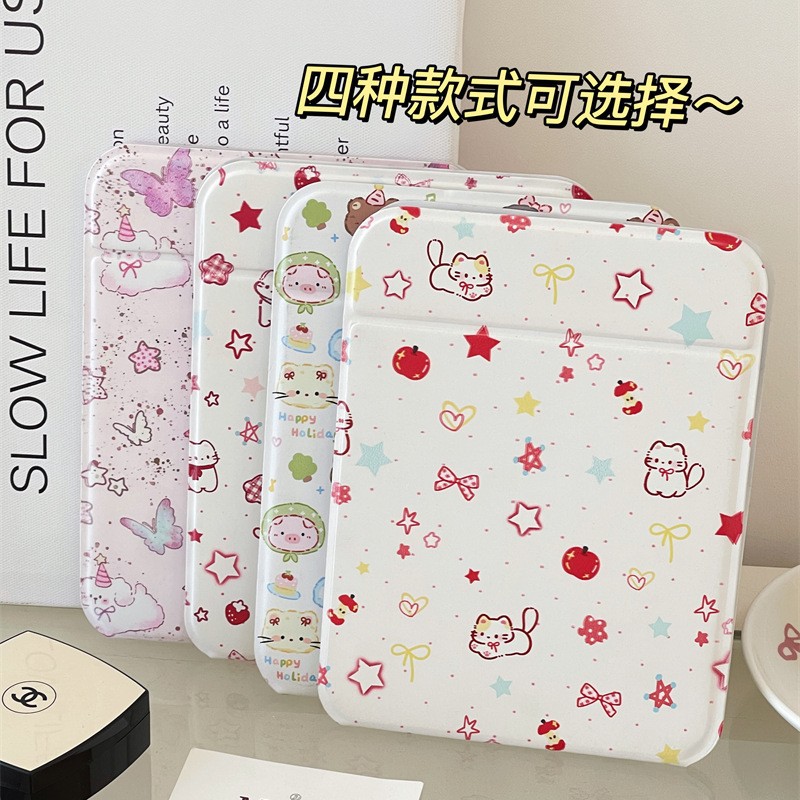 Espejo pequeño gato lindo dormitorio de estudiantes portátil escritorio espejo de maquillaje de escritorio espejo plegable de oficina espejo de maquillaje