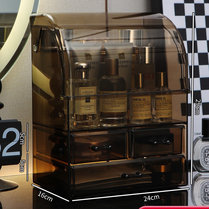 化粧品収納ボックス透明ボックスデスクトップ引き出しアクリル家庭用日用品高級プラスチック蓋付き