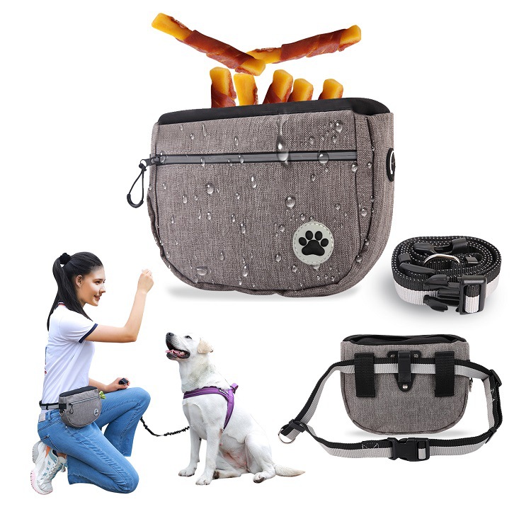 Transfronteriza nueva bolsa de perro al aire libre bolsa de cintura para mascotas multifuncional bolsa de merienda de perro Oxford bolsa de entrenamiento de perro de tela bolsa de entrenamiento para mascotas