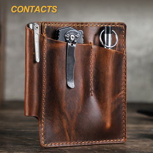 Black Angel Cross-Border Crazy Horse Leather Edc Tool Set Multi-Purpose Tactical Pen Cosmetics Bag Belt Combination Tool Pliers Set